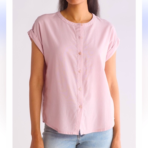 Splendid Tops - NWT | Splendid Provence Rolled Sleeve Button Down Top | Size M | Soft Blush Pink